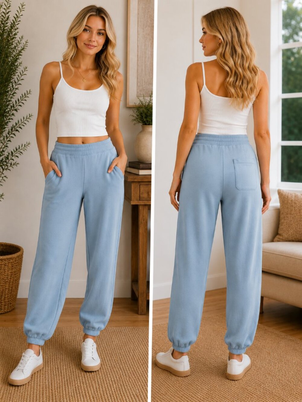 💙 Karen Kane Big Sky Sweat Pants – Blue – Size L 💙☁️